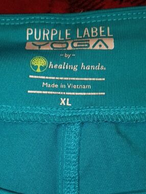 Purple Label Yoga by Healing Hands Teal Nursing Scrub Pant Bottoms - XL